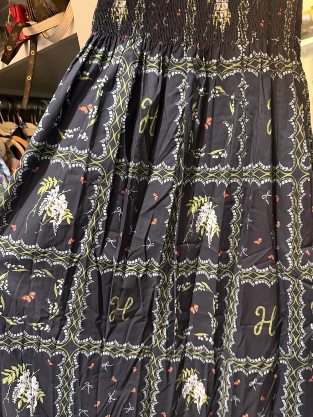 Hill House Navy Maxi Dress with Multicolor Floral Motif - Picture 2 of 3